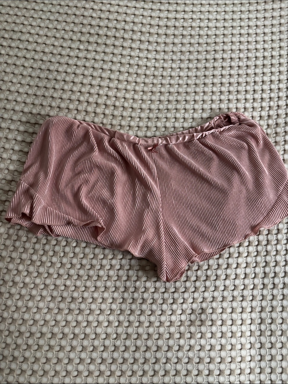 Women's Pink Ribbed Lounge Shorts